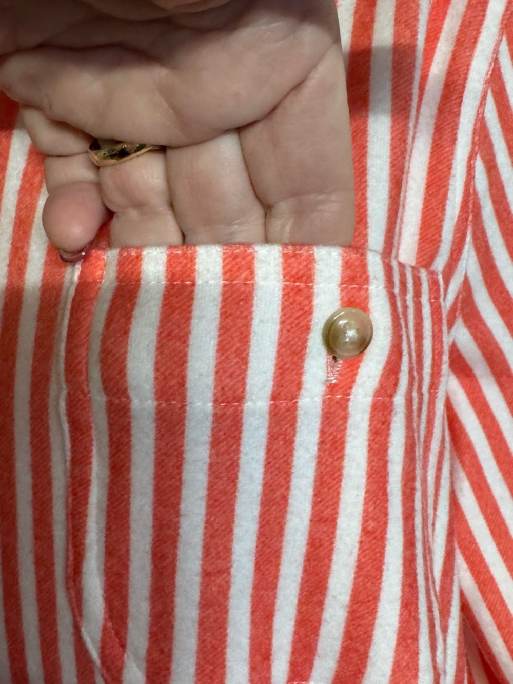 NWT RET: $78 Philosophy Poppy Red/Ivory Striped Button-Down Shirt XL/PET #CL - Picture 3 of 12
